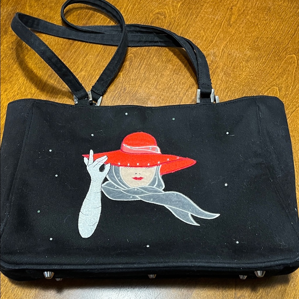 Elegant Black and Red Women's Tote Bag